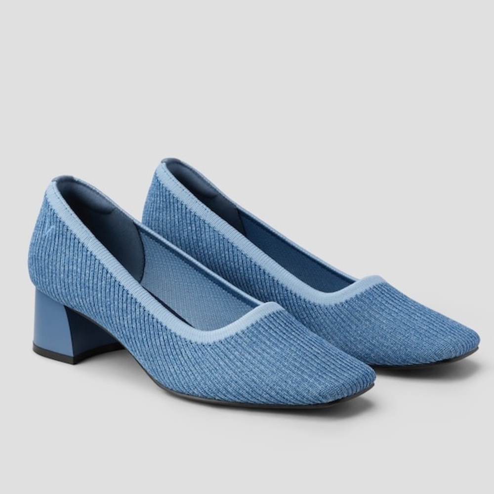 Vivaia blue Square-Toe Chunky Heels (Melody) size 39.5